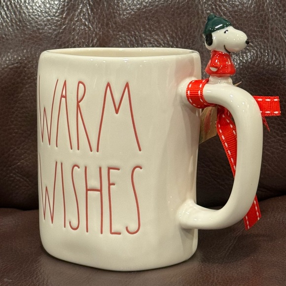 WARM WISHES Figural Snoopy Christmas Mug - Rae Dunn Peanuts Collection - Picture 4 of 11
